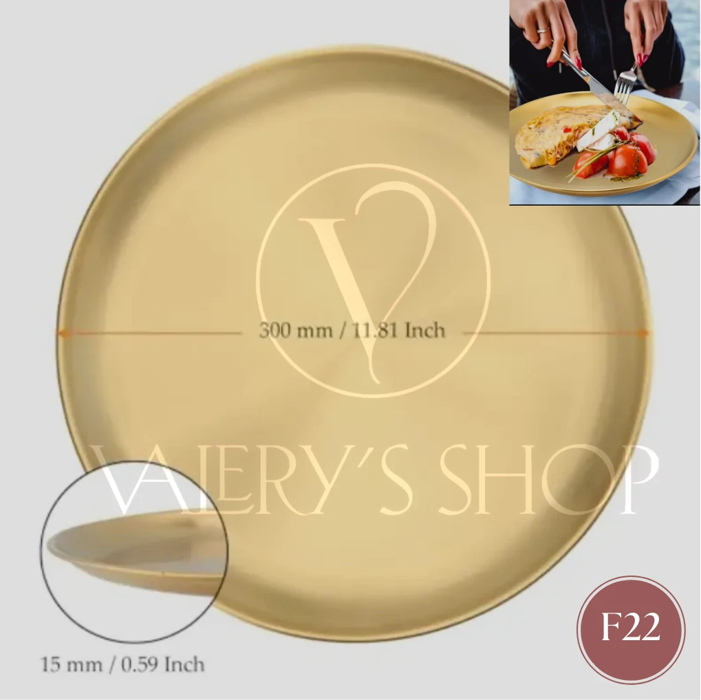 Plato dorado de metal ideal para pizzas F22's foto | Valery’s Shop |  BizneCubano